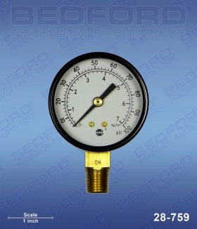 SPEEFLO 227-100 Gauge (0-100 PSI, 2") | Bedford 28-759